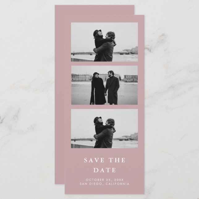 Casamento de Código QR da Faixa de Fotos Rosa Dust (Frente/Verso)