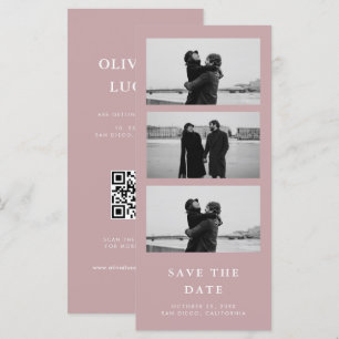 Casamento de Código QR da Faixa de Fotos Rosa Dust