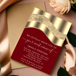 Casamento de Código QR da Onda de Fronteira Dourad