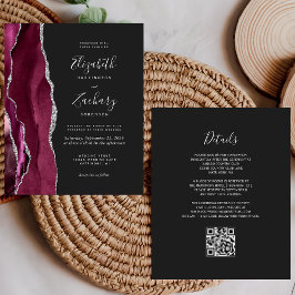 Casamento de Código QR Dark Dark - Agate Silver Bu