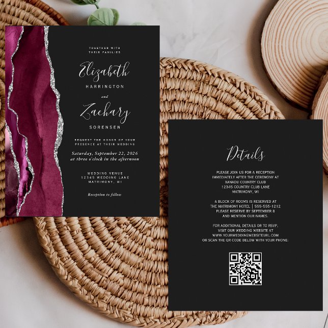 Casamento de Código QR Dark Dark - Agate Silver Bu (Criador carregado)