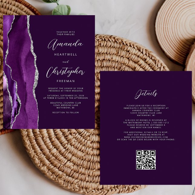 Casamento de Código QR de Agato de Prata Roxo do O (Criador carregado)