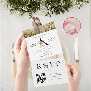 Casamento de Código QR de Ampersand Foto Seco Trop