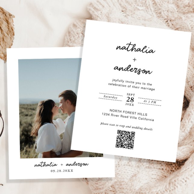 Casamento de Código QR de Foto de Script Simples M (Criador carregado)