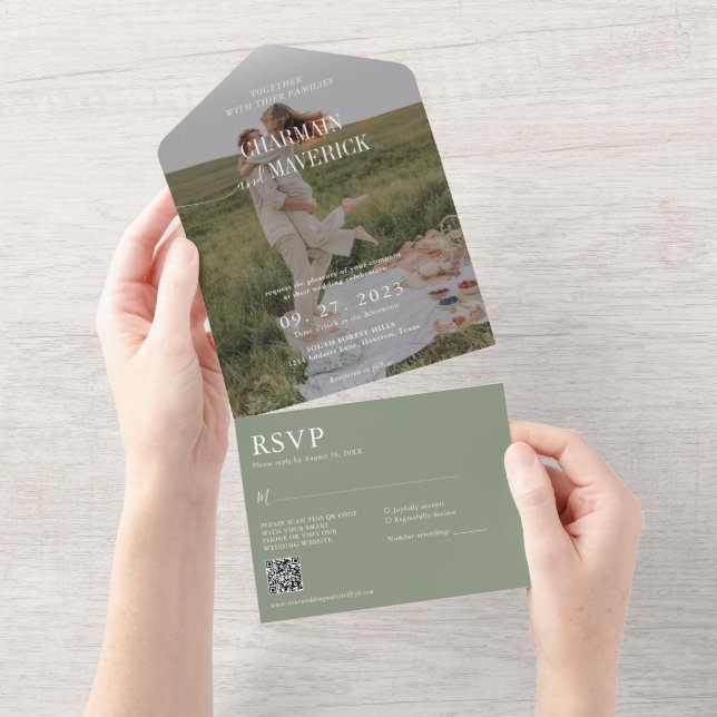 Casamento de Código QR de Foto de Sobreposição de  (Aba destacável)