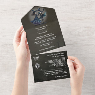 Casamento de Código QR de Halloween de Monograma S