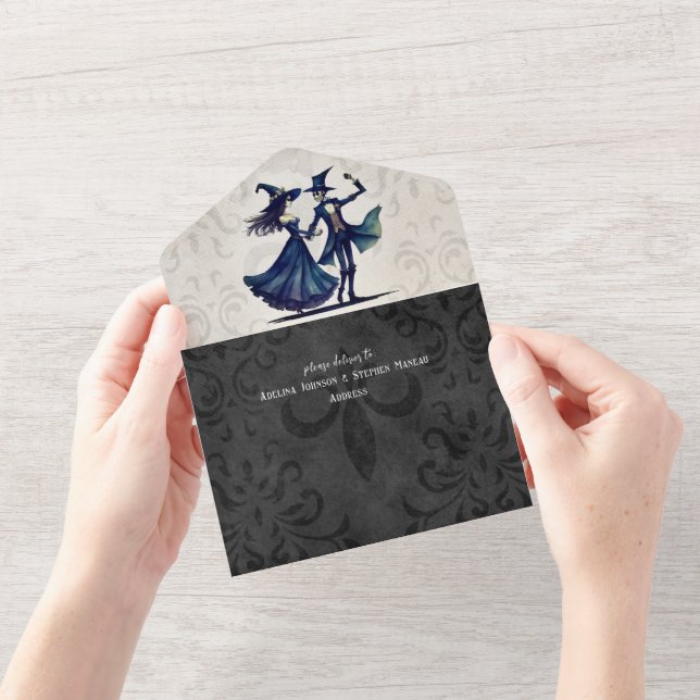 Casamento de Código QR de Halloween de Monograma S (Opening)