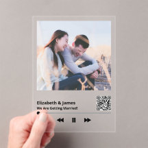 Casamento de Código QR de Placa de Música Simples
