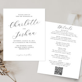 Casamento de Código QR de RSVP Minimalista Elegant