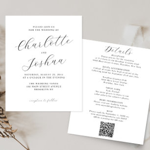 Casamento de Código QR de RSVP Minimalista Elegant