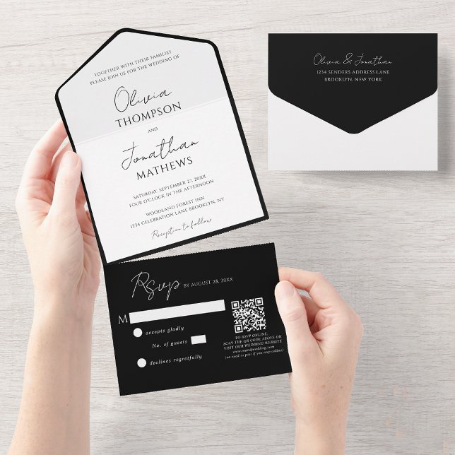 Casamento de Código QR de Script Branco Simples de (Criador carregado)