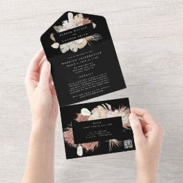 Casamento de CÓDIGO QR de Wreath Premium Negra Mod