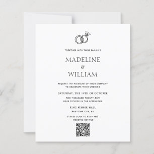 Casamento de Código Qr Desenhado Mão Minimalista d