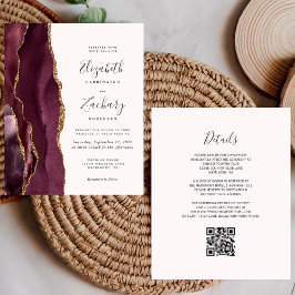 Casamento de Código QR do Agate Blush Dourado da B