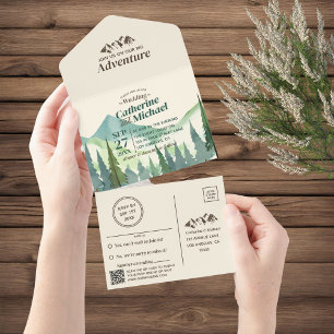 Casamento de Código QR do Aventura de Pine Forest