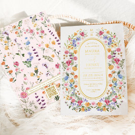 Casamento de Código QR do Jardim de Primavera Wild