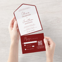 Casamento de Código QR do Script de Borda Vermelha