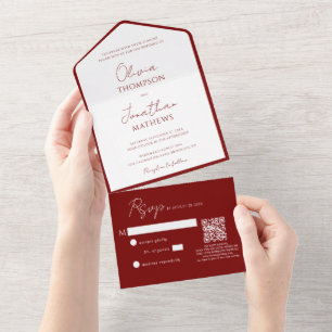 Casamento de Código QR do Script de Borda Vermelha