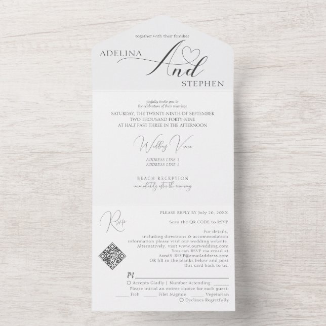 Casamento de Código QR do Script Elegante de Amper (Inside)