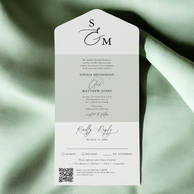 Casamento de Código QR Elegante de Script Minimali (Criador carregado)