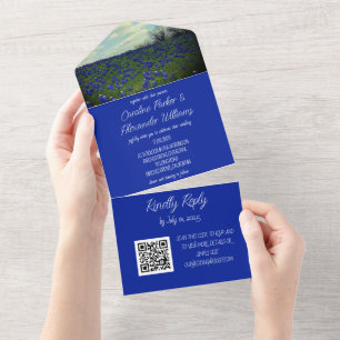 Casamento de Código QR Elegante Texano Elegante Bl