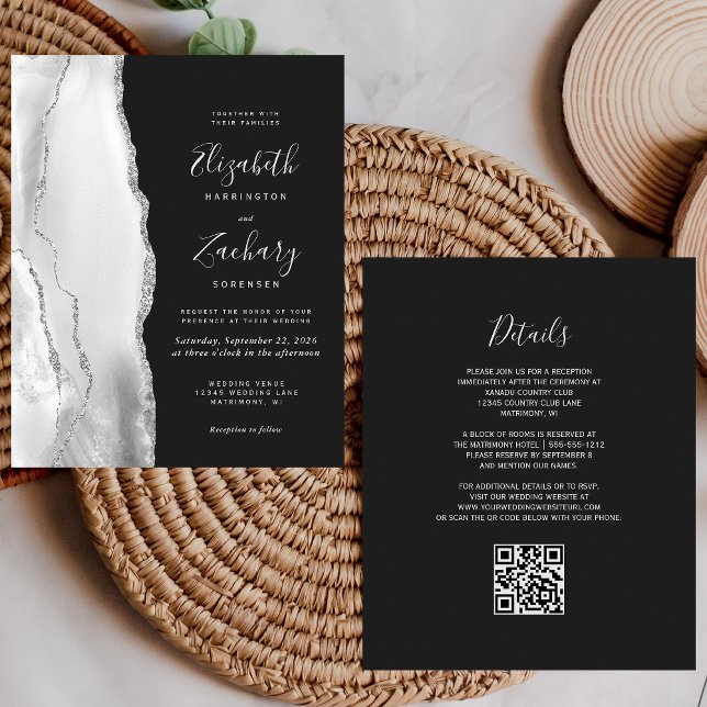 Casamento de Código QR Escuro de Agata de Cinza de (Criador carregado)