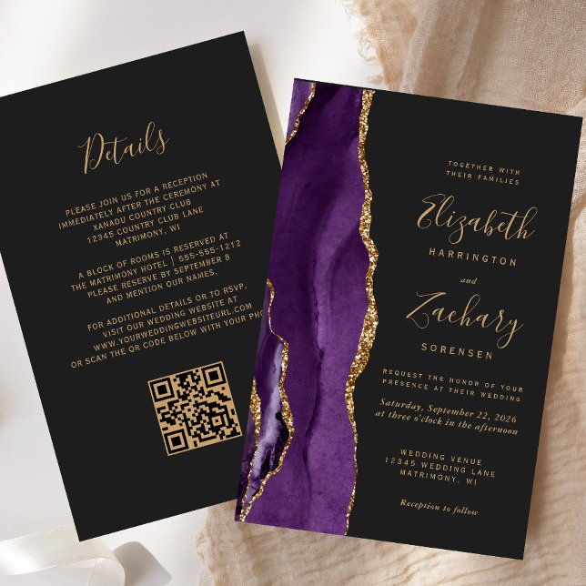 Casamento de Código QR Escuro de Agato Roxo do Orç (Criador carregado)