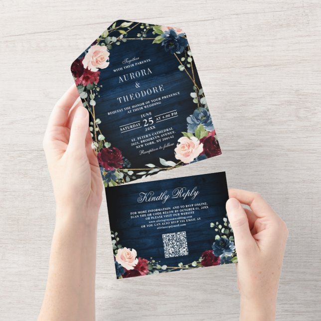 Casamento de Código QR Geométrico com Blush de Mar (Tearaway)