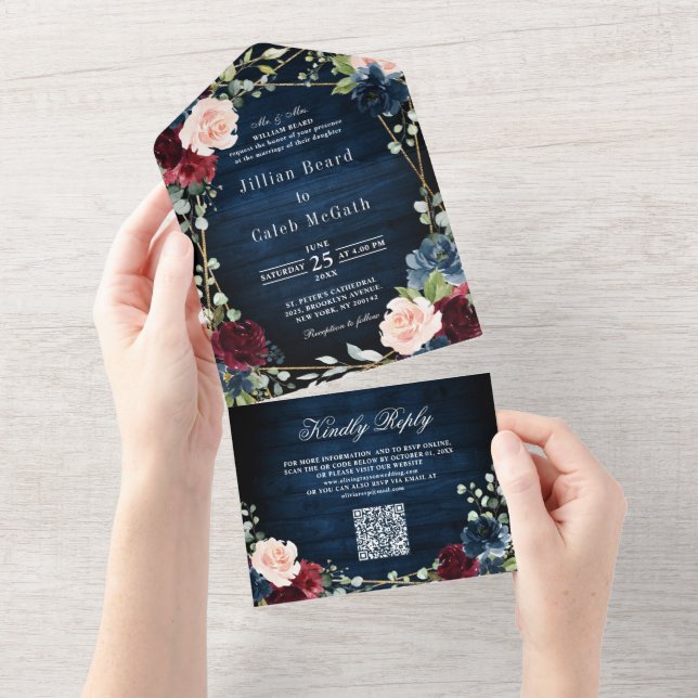 Casamento de Código QR Geométrico com Blush de Mar (Tearaway)