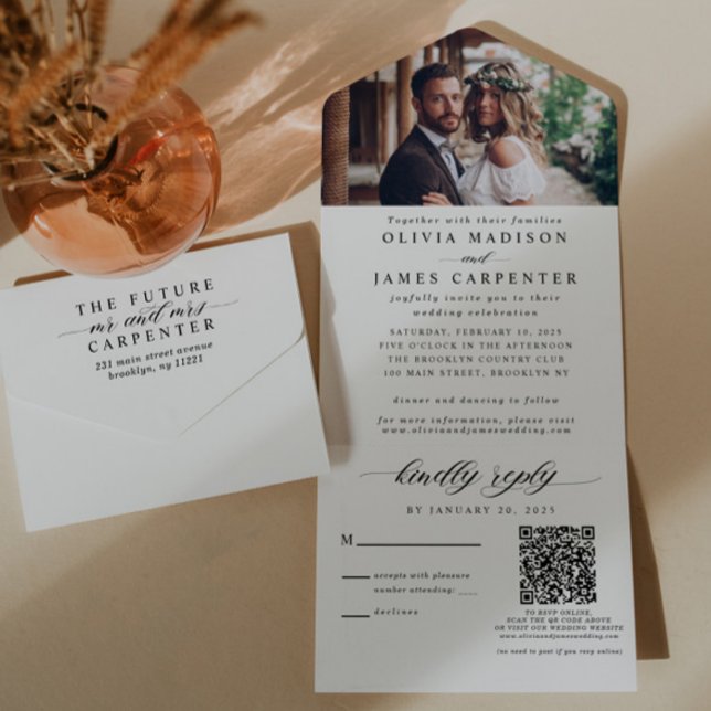 Casamento de Código QR RSVP de Foto Elegante Moder (Criador carregado)