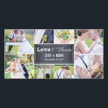 Casamento de Colagem Chalked Obrigado Cartões com<br><div class="desc">Compartilhe suas fotos de casamento enquanto envia seus agradecimentos anotando com esses cartões com fotos modernos e elegantes que seus amigos e família certamente adorarão! Também disponível em outras cores. Você também pode alterar a cor clicando no botão "Personalizar" >> "Editar" >> "Cor de fundo" e, em seguida, selecione uma...</div>