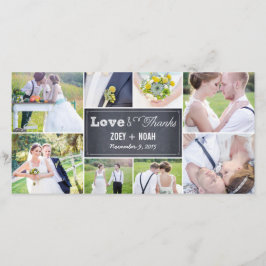 Casamento de Colagem Chalked Obrigado Cartões com