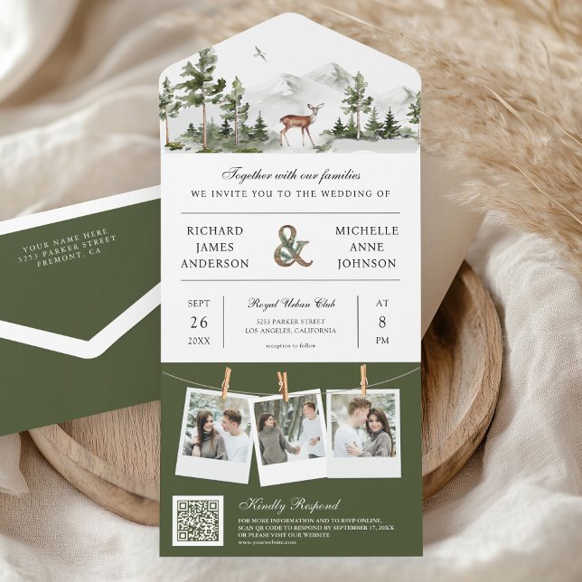 Casamento de Colagem de Fotos com QR Code de Veado (Criador carregado)