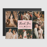 Casamento de Colagem de Fotos Rosa Elegante Obriga
