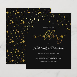 Casamento de Confetti de Estrela Dourada e Preta C