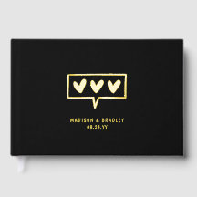 Casamento de Corações de Amor Moderno Real Foil