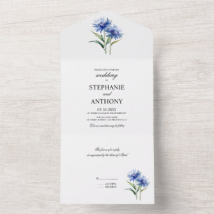 Casamento de Cornflower WIldflower, cor d'água rox