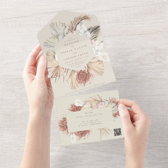 Casamento de Creme Beige Pampas de Grama Seca CÓDI (Tearaway)