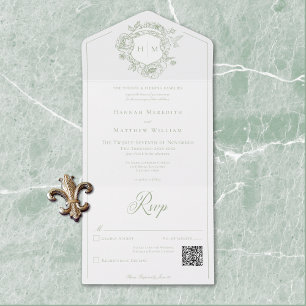 Casamento de Crest de Aves da China Verde Elegante