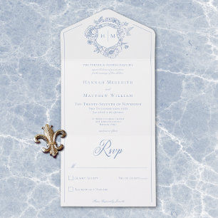 Casamento de Crest de Aves da Chinoiserie Azul Ele