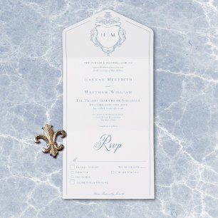 Casamento de Crest de Aves da Chinoiserie Azul Ele