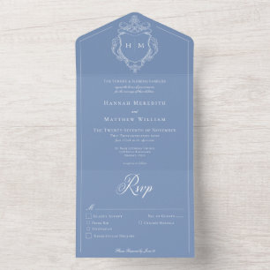 Casamento de Crest de Aves da Chinoiserie Azul Ele