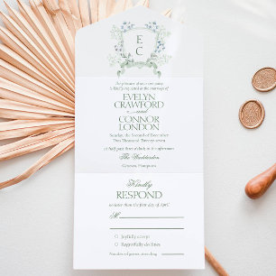Casamento de Crest Floral Elegante
