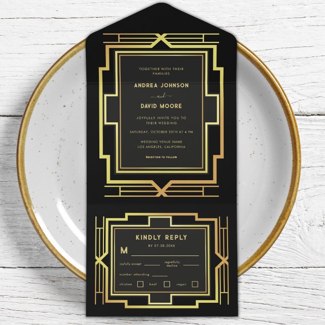 Casamento de Deco de Arte Retro-Arte Dourada e Pre (Criador carregado)