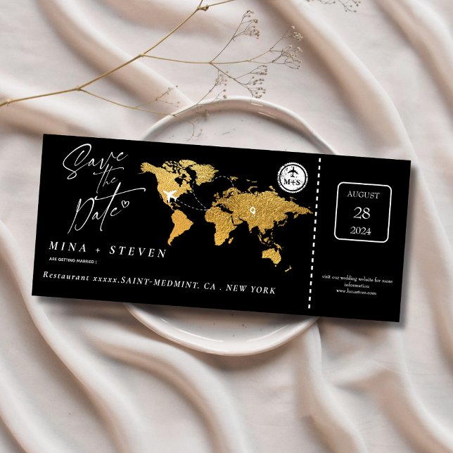 Casamento de destino com cartão de embarque de our (Criador carregado)
