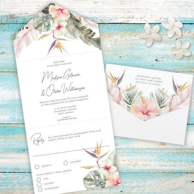 Casamento de Destino das Flores Botânicas Tropicai (Criador carregado)