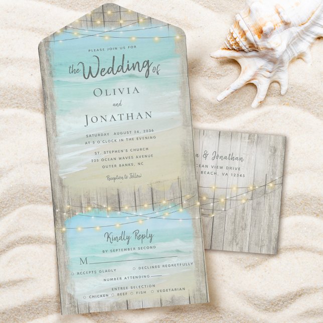 Casamento de Destino das Luzes de String de Praia  (Criador carregado)