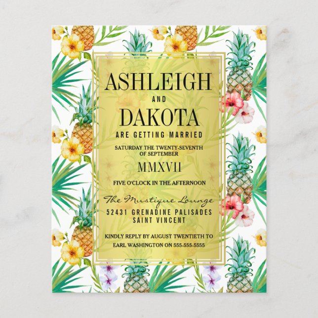 Casamento de Destino de Abacaxi e Hibiscus de Orça (Frente)