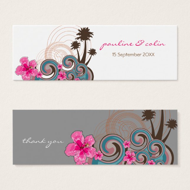 Casamento de Destino de Hibiscus Rosa Ondas Tropic (Frente & Verso)