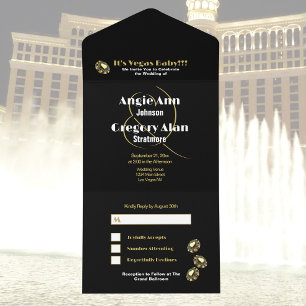 Casamento de Destino de Las Vegas Dourado Elegante